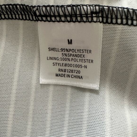 Mi Ami Black White Stripe Sleeveless Pockets Dress Size Medium NEW - Picture 10 of 12